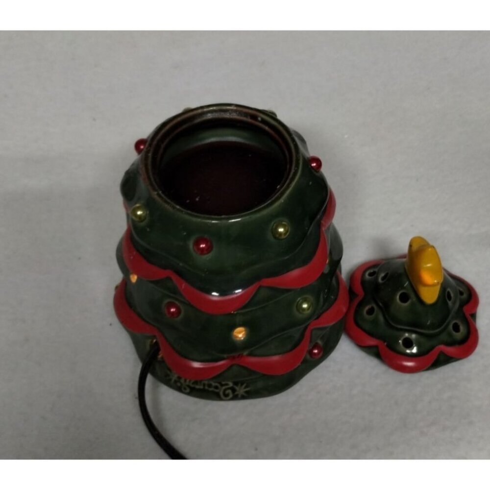 Ceramic Scentsy Christmas Tree Premium Warmer With Star Topper & Colorful Bulbs - Picture 10 of 13